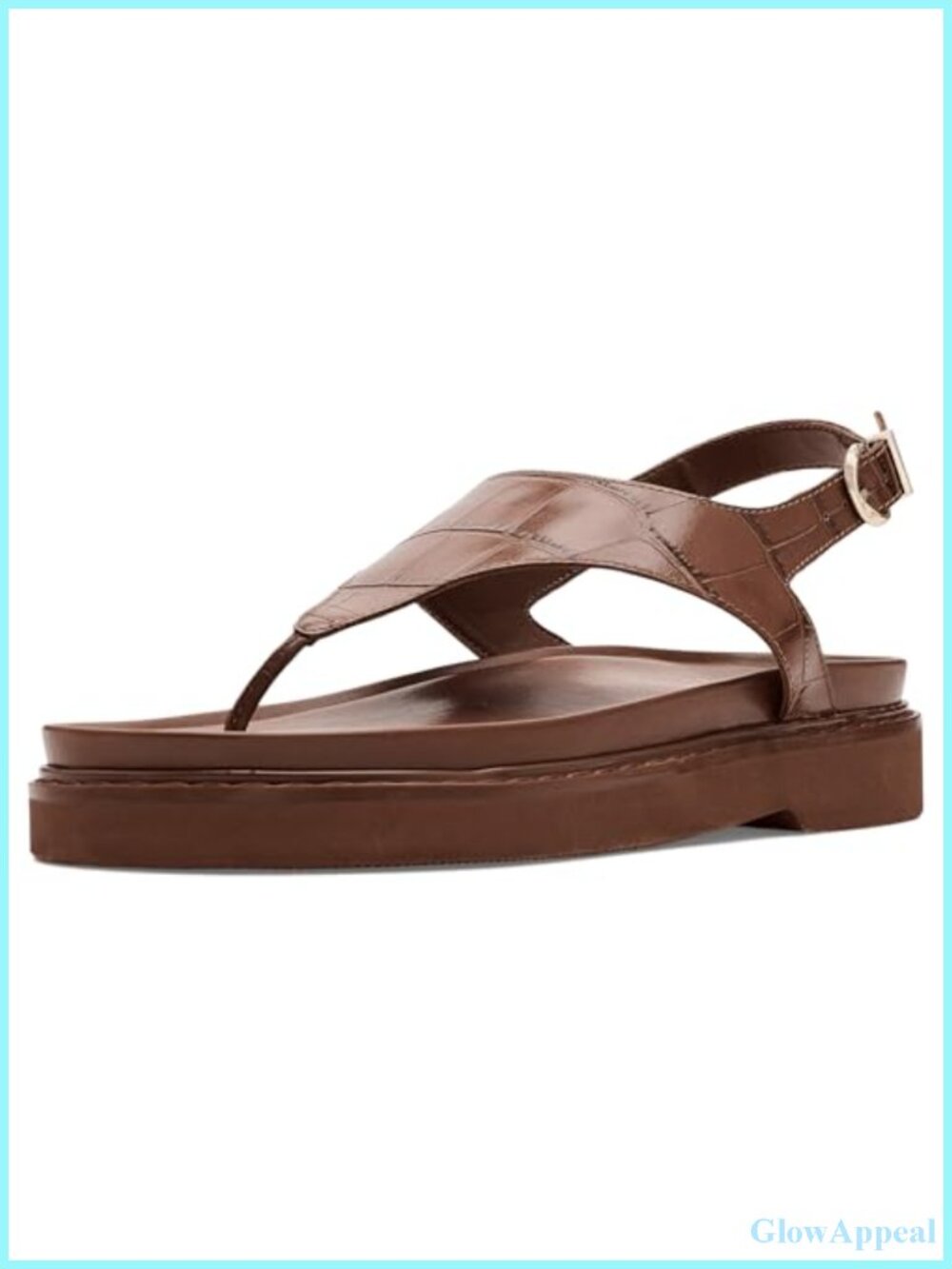 Leather Thong Slingback Platform Sandals